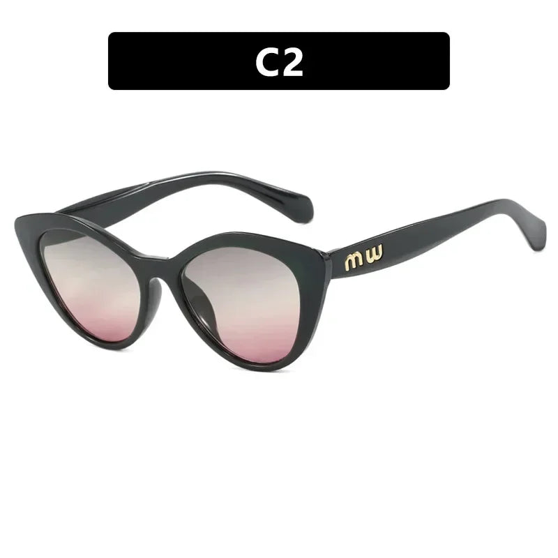 Vintage Cat Eye Sunglasses Women Letter Small Frame Sun Glasses Female Brand Designer Retro Shades Fashion Oculos De Sol