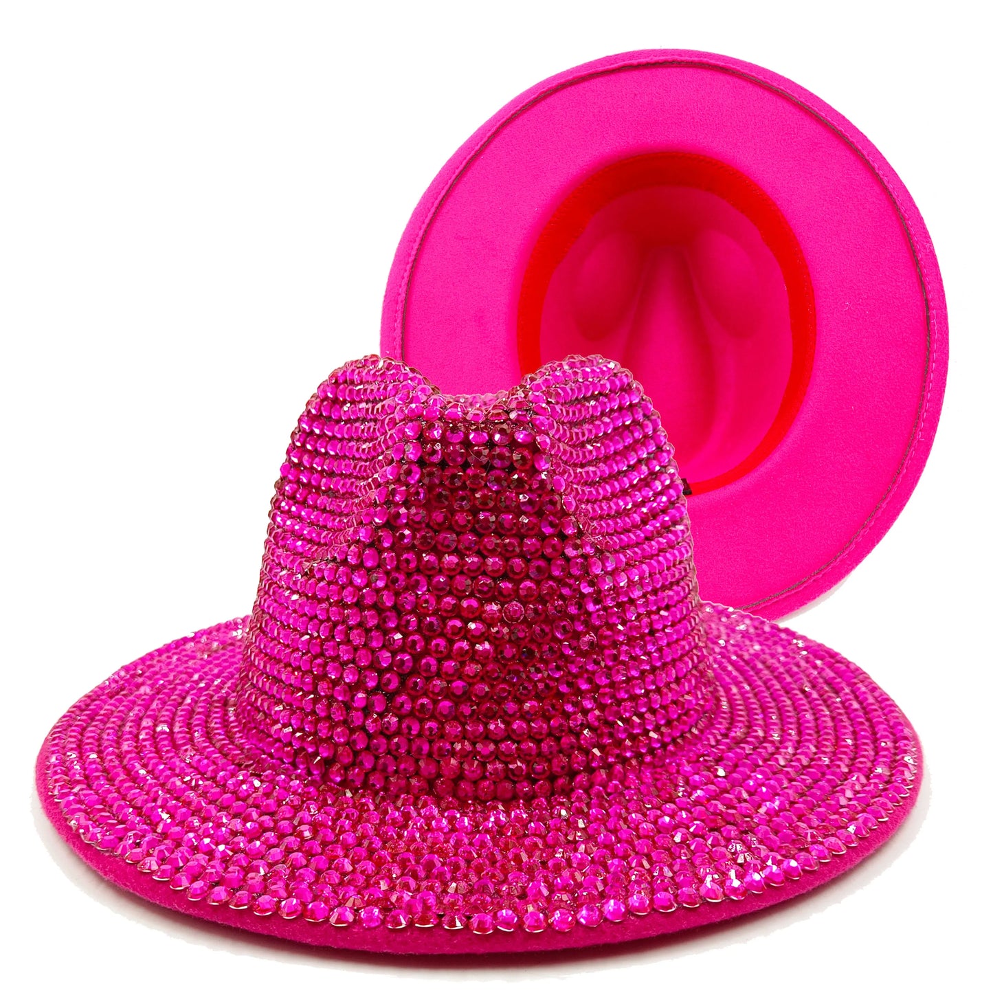 Cartoon Metal Patch Pink Fedora Hat