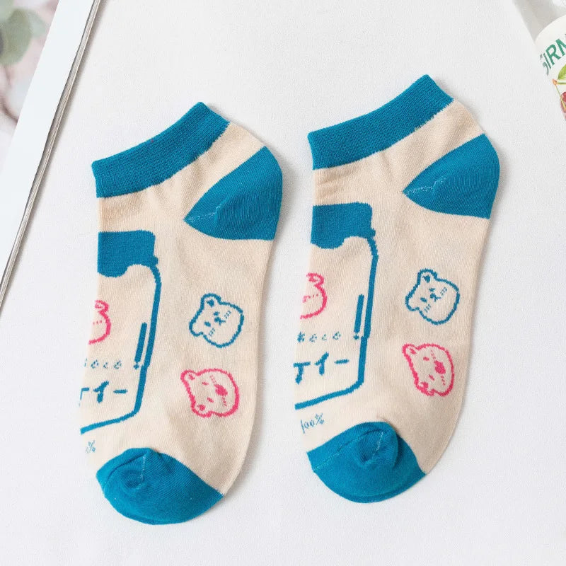 Cartoon Grid Woman Socks