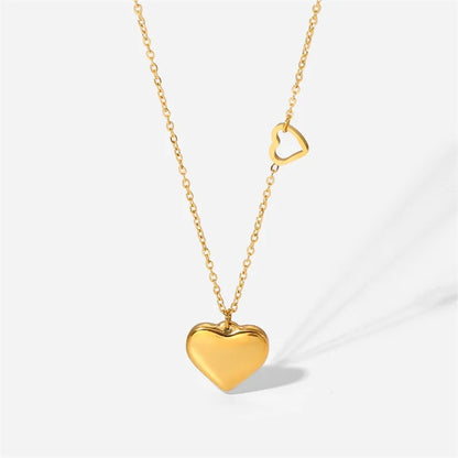 Stainless Steel Heart Pendant Necklaces Fashion Fine Jewelry Minimalism Lovers Love Heart Charms Love Keepsake Jewelry