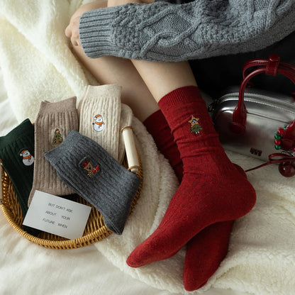 Autumn Winter Christmas Designer Socks Cotton Middle