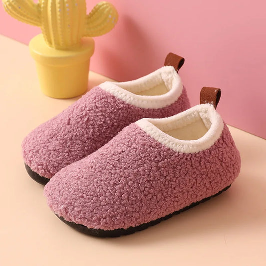 Evshine Curly Plush Children Shoes Super Warm Boys Girls Cotton Shoes Comfortable Casual Fuzzy Shoes Non-Slip Kids Cotton Shoes