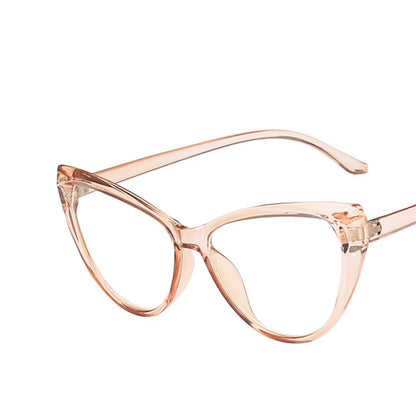 New Retro Cat Eye Glasses Frame Women Brand Vintage Trend Anti-blue Light Glasses Transparent Frame Myopia Eyeglasses