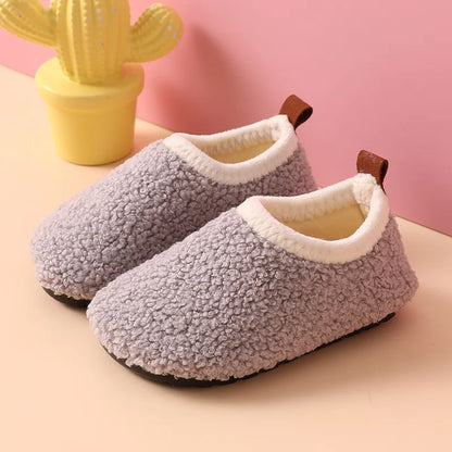 Evshine Curly Plush Children Shoes Super Warm Boys Girls Cotton Shoes Comfortable Casual Fuzzy Shoes Non-Slip Kids Cotton Shoes