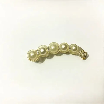 Elegant Pearl Banana Clip Vertical Clip Twist Ponytail Holder Hairpin Hair Clip Claw Clamp Headwear Girls Women Hair Accessories