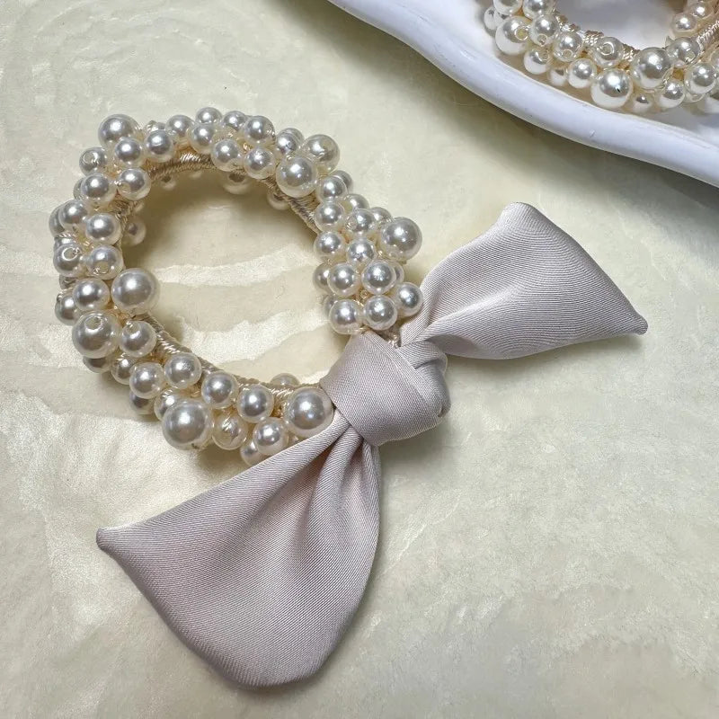 Small Hair Ties: Handmade with unique and attractive faux pearl embellishments.