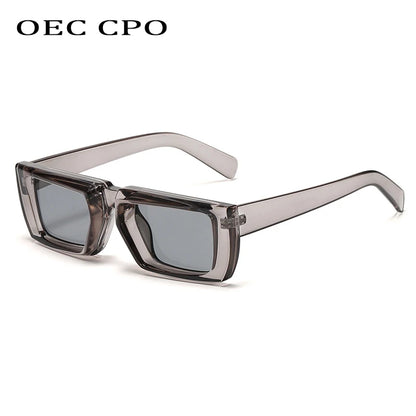 OEC CPO Vintage Rectangle Sunglasses Women Punk Small Frame Sun Glasses MenTrends Square Glasses UV400 Shades Fashion Eyewear