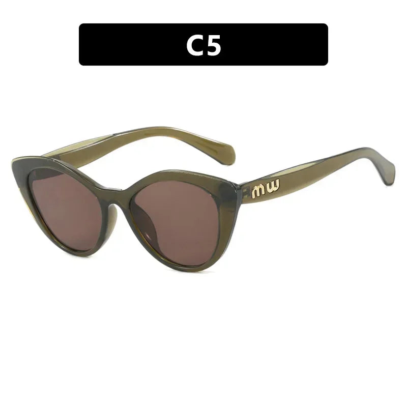 Vintage Cat Eye Sunglasses Women Letter Small Frame Sun Glasses Female Brand Designer Retro Shades Fashion Oculos De Sol