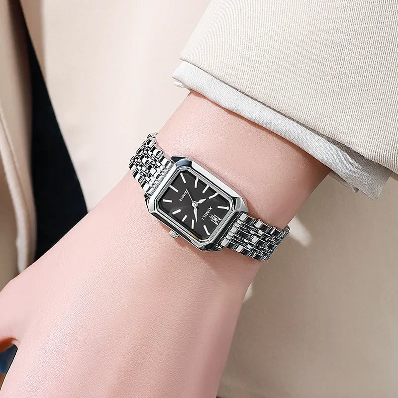 2025New Women Watch Light Luxury Brand Stainless Steel Ladies Business Watches Female  Fashion Quartz Wristwatches