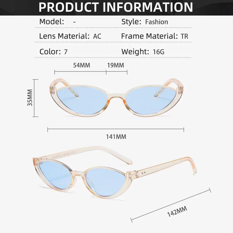 Vintage Small Cat Eye Sunglasses for Women Trendy Half-frame Sun Glasses Retro Fashion Y2K Style Shades Eyewear