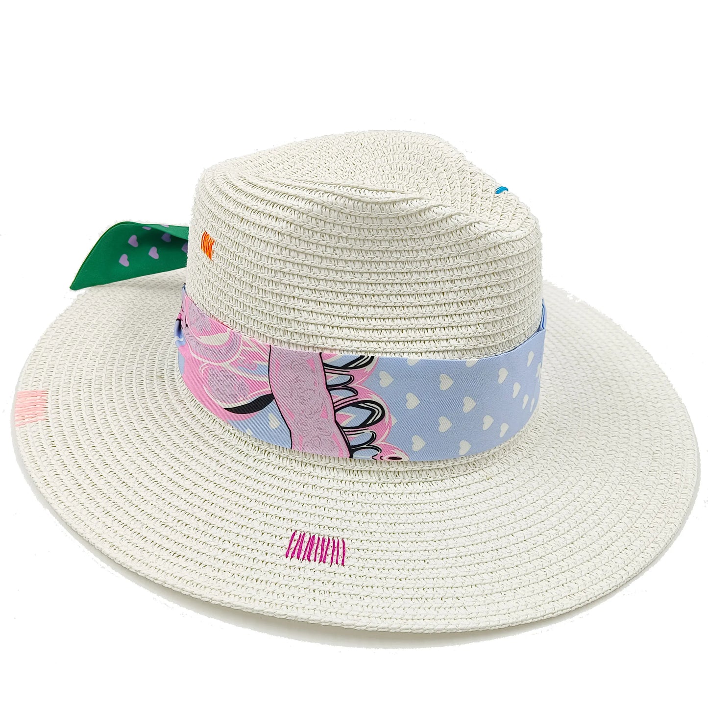 Cartoon Metal Patch Pink Fedora Hat