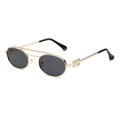 Oval Retro Sunglasses Women Fashion Metal Frame Eyeglasses Women Personality Simple 2024 Glasses Women Gafas De Sol Mujer