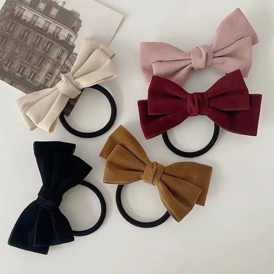 New Bow Elastic Hair Bands Sweet Elegant Ponytail Hair Ring Hair Rope for Girls Headwear Women Hair Accessories