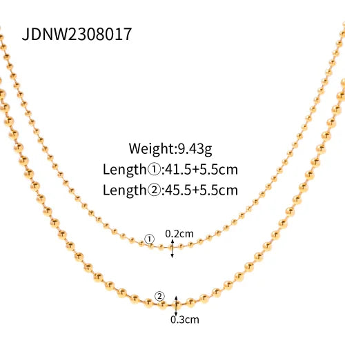 Youthway New Pattern Stainless Steel Rice Bead Chain Ring Bracelet 18K Gold Plated Fashion Jewelry for Women Gift