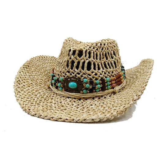 Corn Husk Material Cowboy Straw Hat Panama Visor Women's Elegant Western Cowboy Hat Men's  sombrero