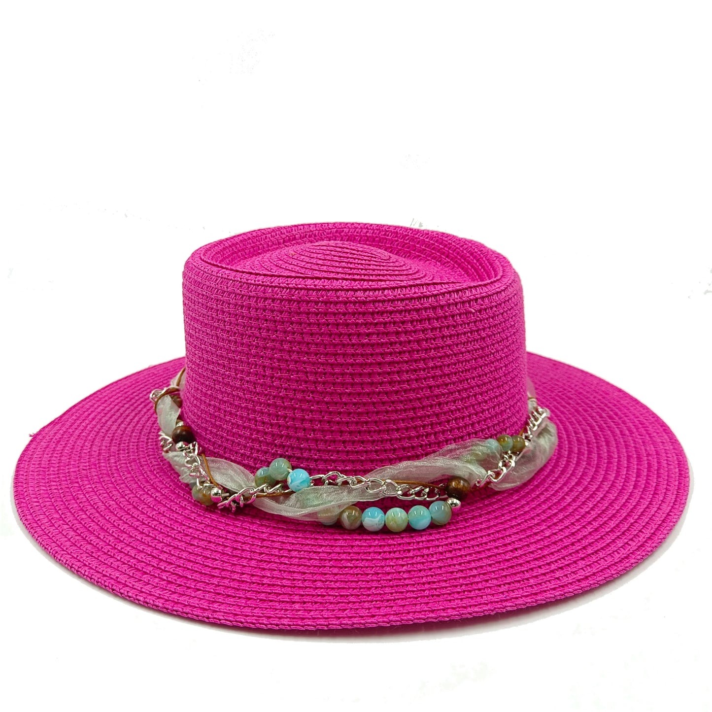 Cartoon Metal Patch Pink Fedora Hat