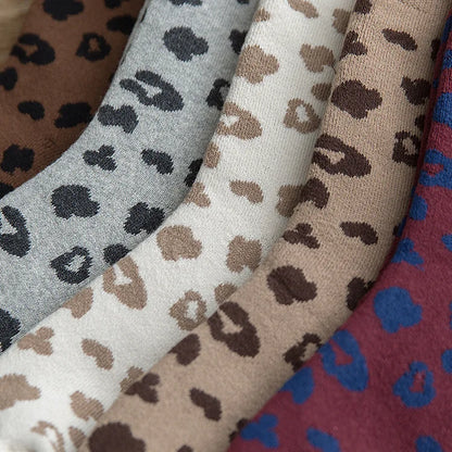 Spotted Leopard Print Women Socks Cotton Terry Tube Thickened Warm Socks Cotton Korean Japanese Style Eur35-40 238