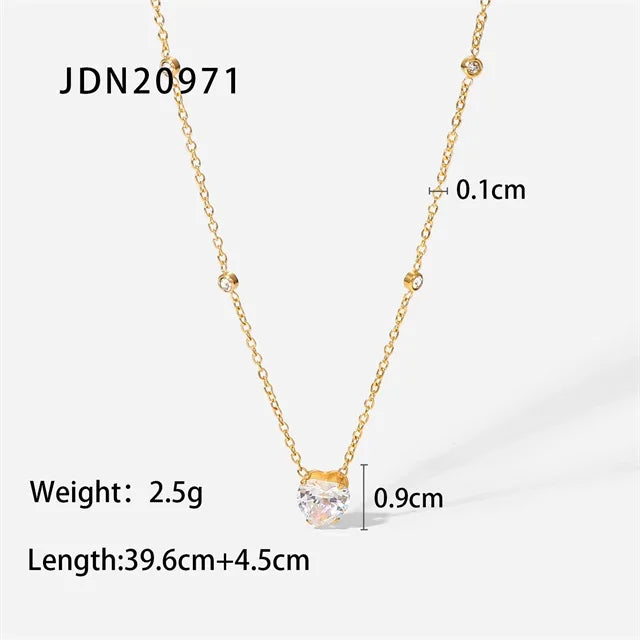 New Pendant necklace Heart Shaped Crystal Zircon Pendant Gold plated stainless steel Party Hot Jewelry Gifts