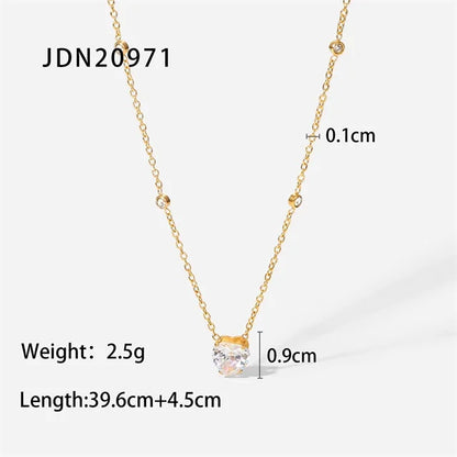 New Pendant necklace Heart Shaped Crystal Zircon Pendant Gold plated stainless steel Party Hot Jewelry Gifts