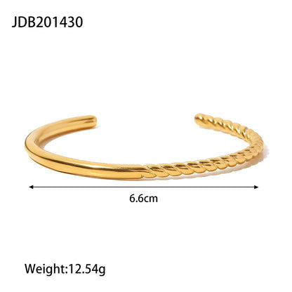 Youthway Metal Texture Trendy Stainless Steel Bracelet Bangle Summer Trendy Unisex Jewelry for Men Women 2023