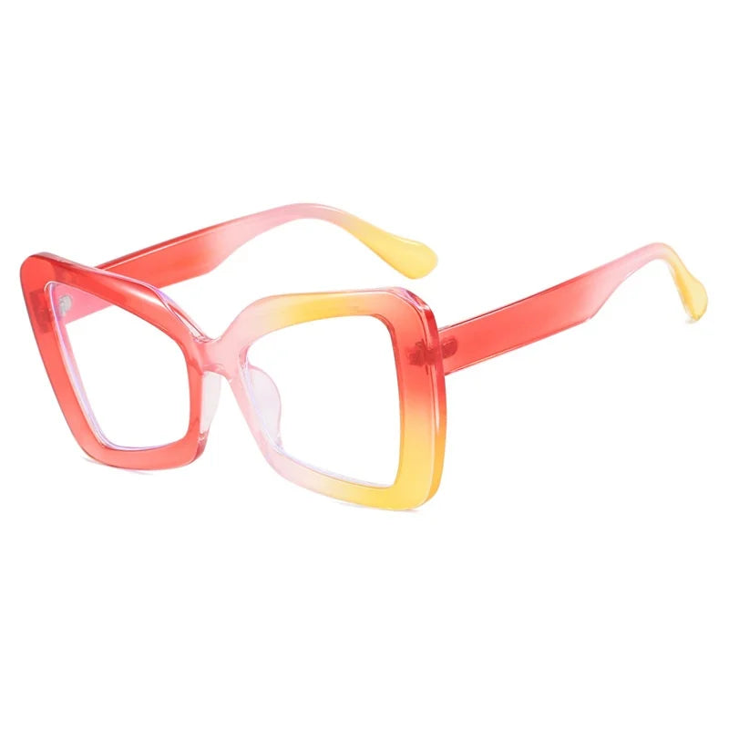 New Fashion Irregular Square Anti Blue Light Women Glasses Frame Vintage Clear Transparent Lens Trending Female Eyewear