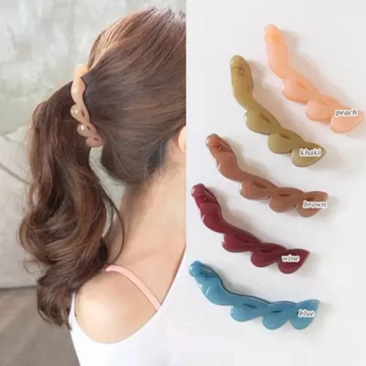 Korean Fashion Banana Ponytail Hair Clips for Women Ponytail Barrettes Accessories Twist Hair Pins Girls New Headwear