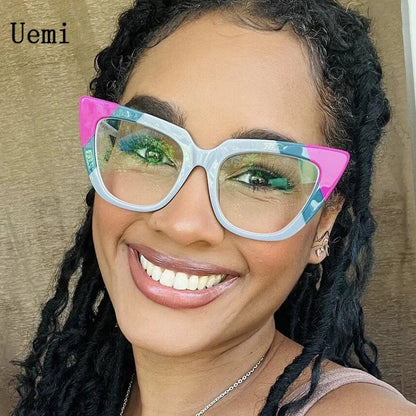 New Retro Colorful Anti Blue Light Women Glasses Fashion Cat Eye Frame Trending Clear Lens Reading Computer Female Eyewear