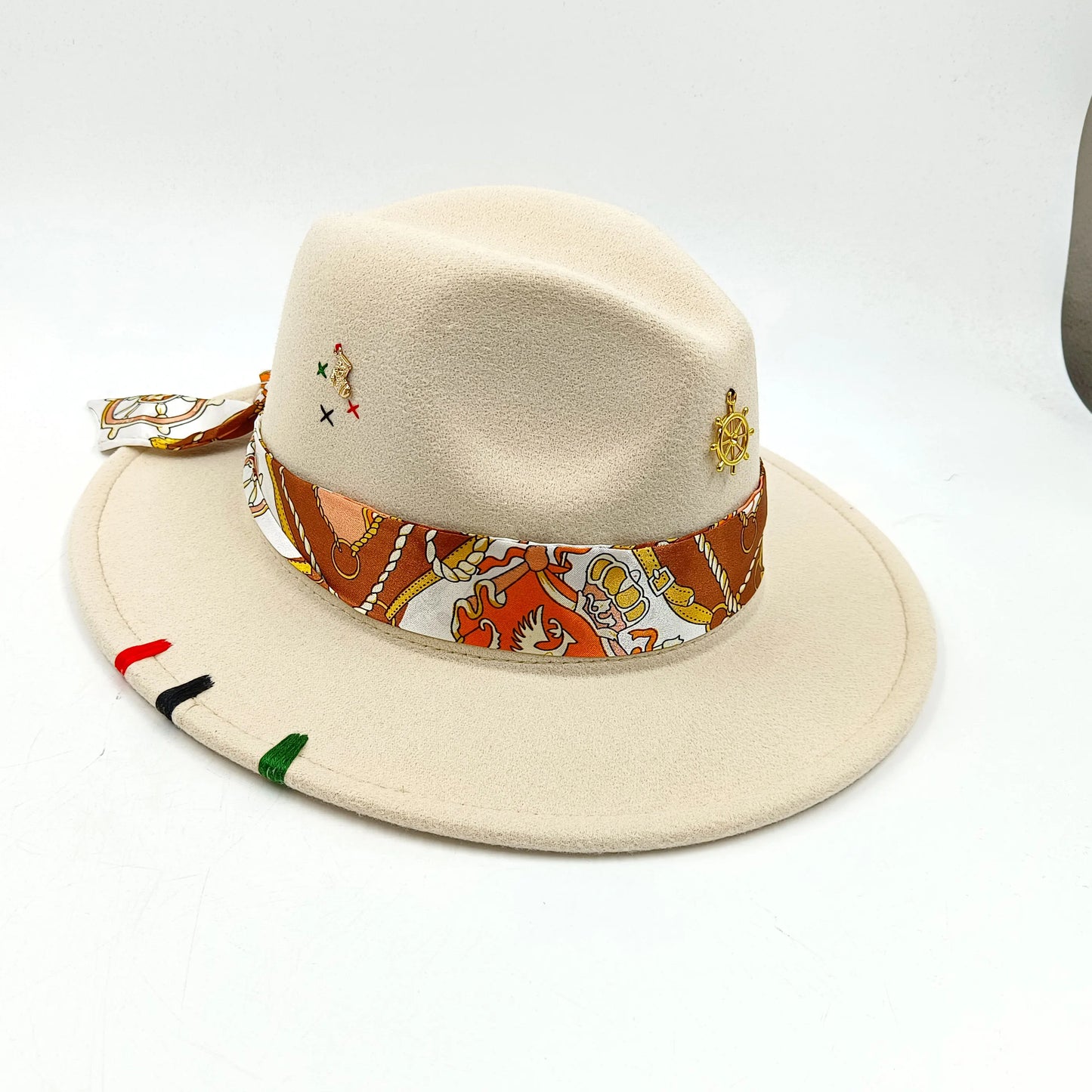 Cartoon Metal Patch Pink Fedora Hat