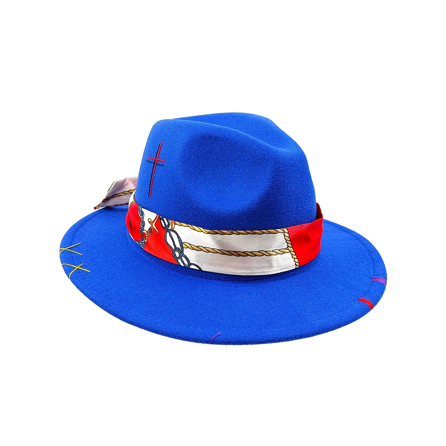 Cartoon Metal Patch Pink Fedora Hat