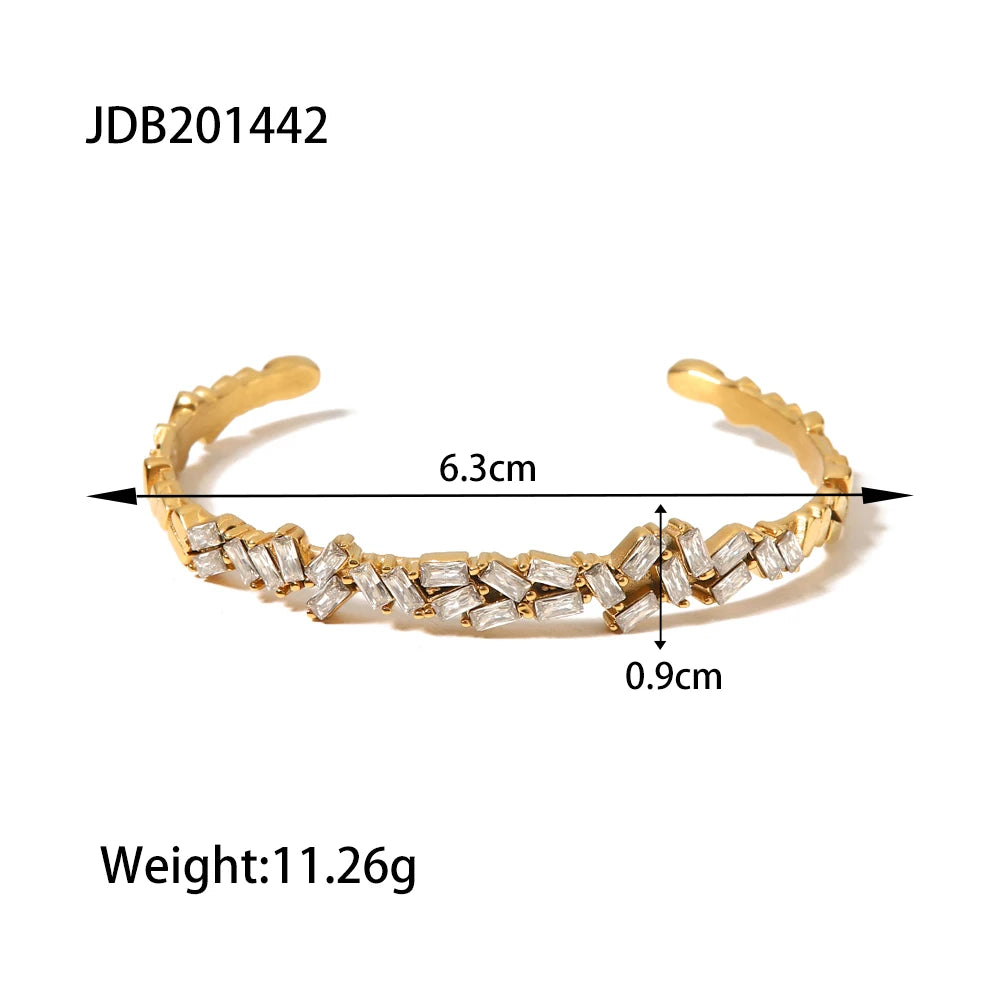 Youthway Fashion Waterproof Delicate Shiny Cubic Zirconia  Stainless Steel 18K Gold Plated Bracelet Luxury Jewelry