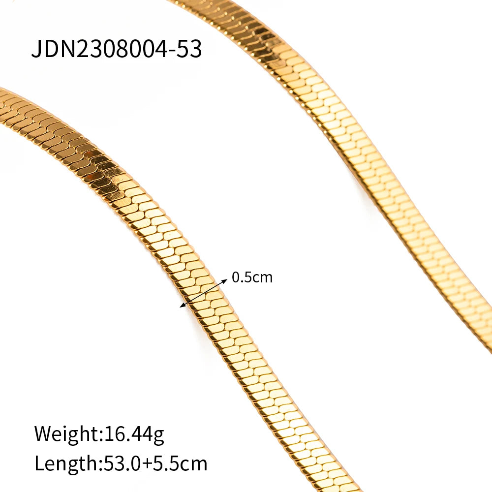 1PC 18K Gold PVD Plated Stainless Steel Snake Chain Blade Chain Necklace Adjustable Chain DIY Jewelry Wholesale