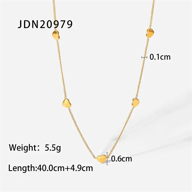 2022 Fashion Necklace Gold Tiny Heart Pendant Necklace For Women Cute Girl Bohemia Party Choker Jewelry Gifts