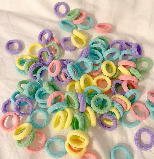 100pcs/bag Little Girls Rubber Band Elastic Hair Bands for Children Candy Color Hair Rope Headwear Girls Kids Hair Accessories