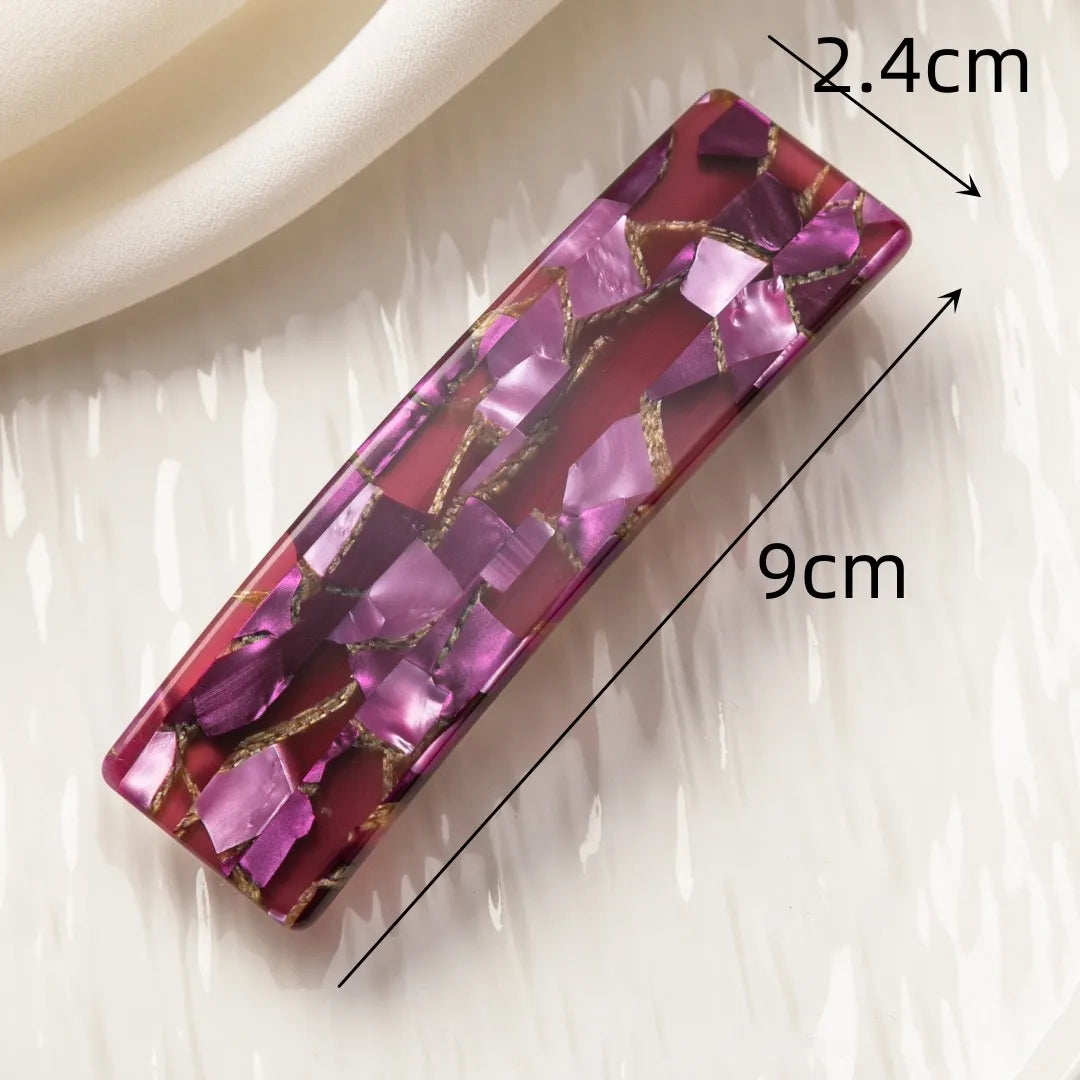 Luxury Barrettes Hairclips for Girls Acetate Clips 9cm Long Pony Hair French Clips Purple Hair Accessories Elegant