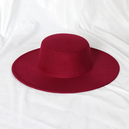 9.5cm rose red leopard print fedora hat