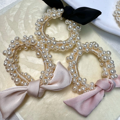 Small Hair Ties: Handmade with unique and attractive faux pearl embellishments.