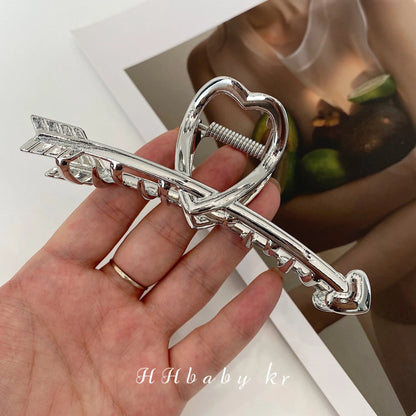 Korean Fashion Simple Metal Hair Clip Claw Clamp Gold Silver Vintage Updo Hair Claw Clip Headwear Girls Women Hair Accessories