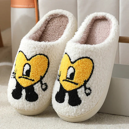 Evshine Women Winter Furry Cotton Slippers Indoor Warm Comfortable Plush House Slippers Soft Non-slip Fur Fluffy Bedroom Slides