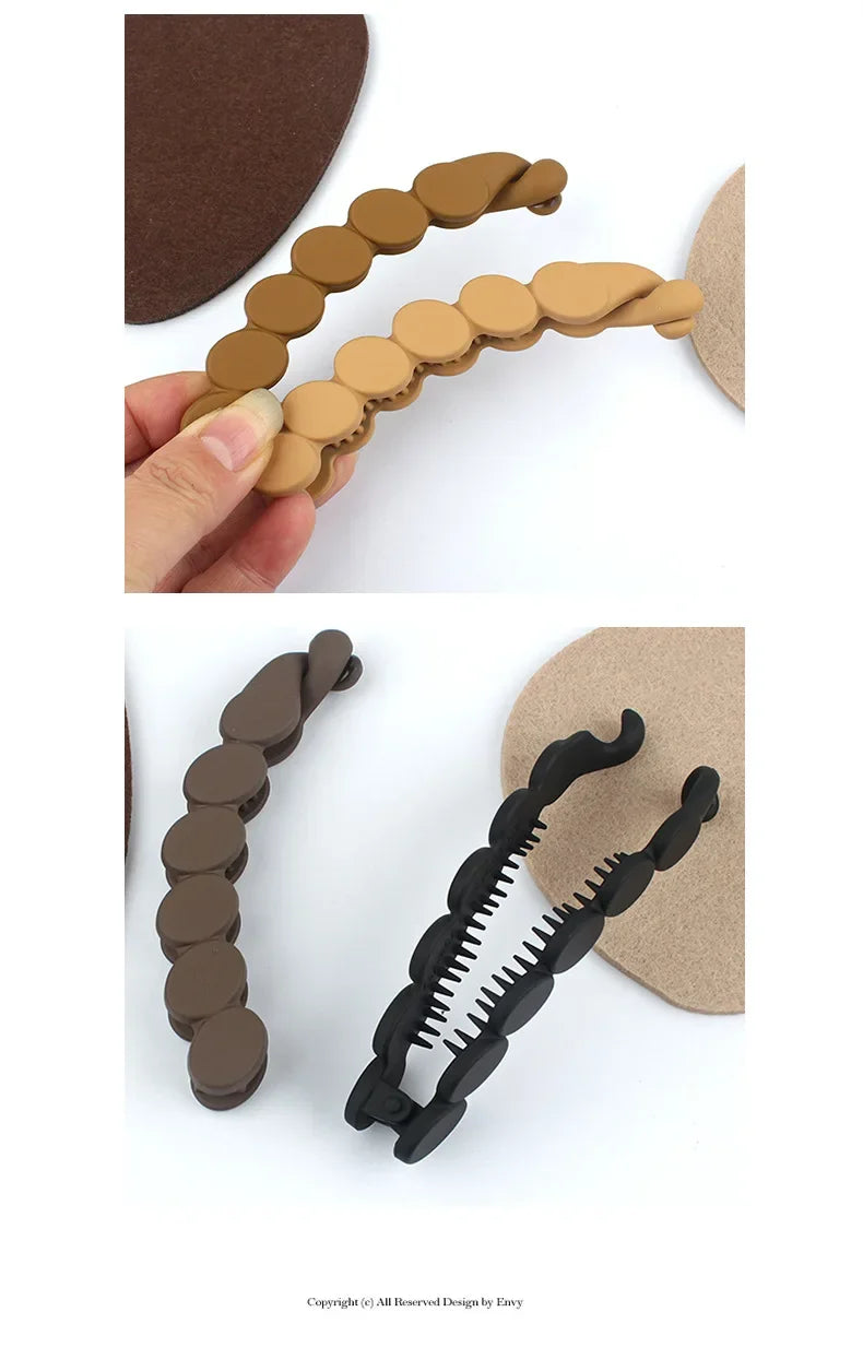 Fashion Ponytail Holder Hair Clips Matte Banana Clip Simple Hair Pins Barrettes for Women Girls Korean Headwear Hair Accessories