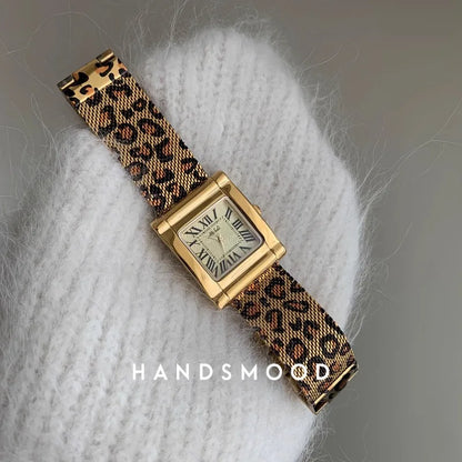 2025 New Women's Watch Square Dial Leopard Pattern Band Personalized Fashion Watch Luxury Watch Gift for Lovers