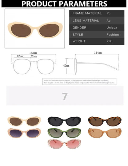 Oval Sunglasses Women Brand New Round Retro Sunglasses for Men Fashion Small Frame Glasses Lentes De Sol Mujer