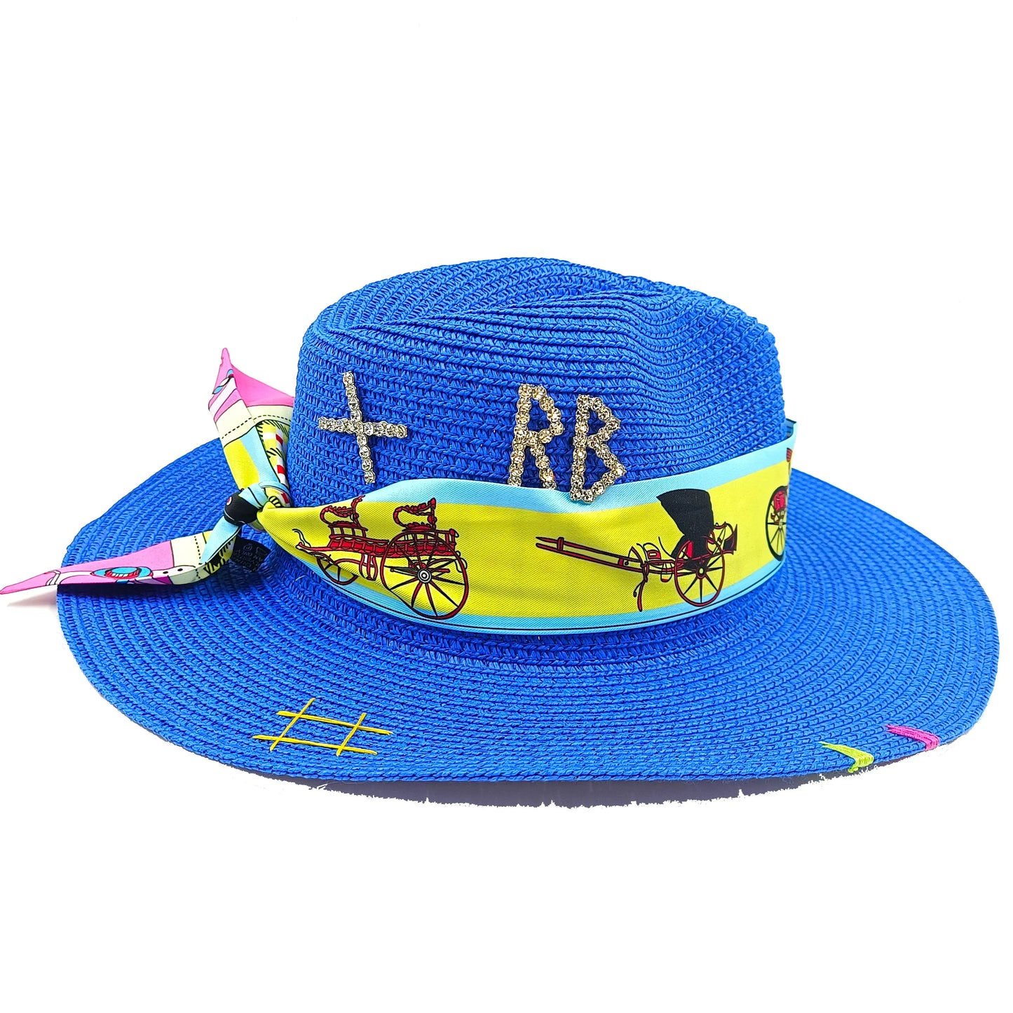 Cartoon Metal Patch Pink Fedora Hat