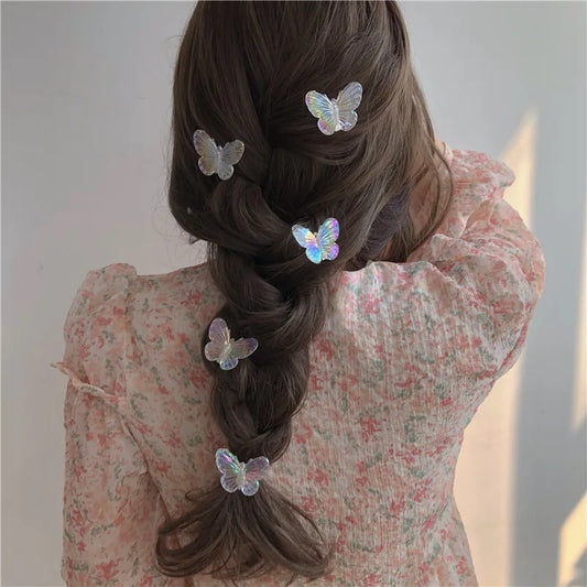 5pcs Korean Elegant Butterfly Hair Claw Cute Multicolor Hair Clip Claw Clamp Braid Hair Headwear Girls Women Hair Accessories