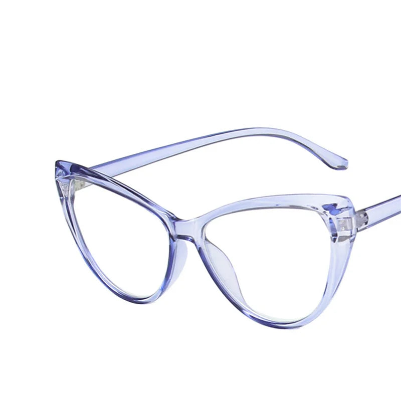 New Retro Cat Eye Glasses Frame Women Brand Vintage Trend Anti-blue Light Glasses Transparent Frame Myopia Eyeglasses