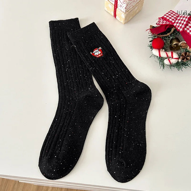 Autumn Winter Christmas Designer Socks Cotton Middle