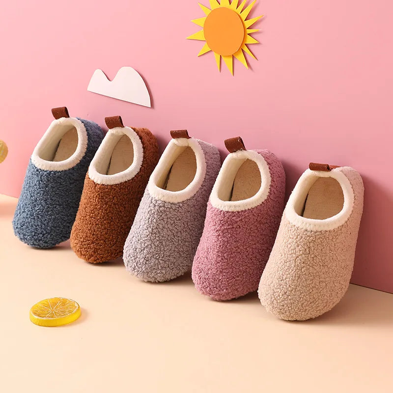 Evshine Curly Plush Children Shoes Super Warm Boys Girls Cotton Shoes Comfortable Casual Fuzzy Shoes Non-Slip Kids Cotton Shoes