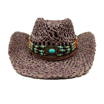 Corn Husk Material Cowboy Straw Hat Panama Visor Women's Elegant Western Cowboy Hat Men's  sombrero