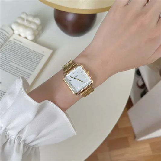 Luxury Women Square Watch Fashion Gift Ladies Adjustable Strap Stainless Steel Quartz Wristwatch Dropshipping Relojes Para Mujer