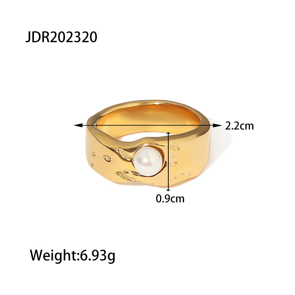 Youthway 18K Gold Plated Stainless Steel Geometric Fashion Ring Waterproof Anti Allergic colorfast Fashion Jewelry Unisex 2024