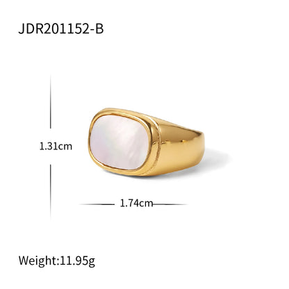 Youthway 18K Gold Plated Stainless Steel Geometric Fashion Ring Waterproof Anti Allergic colorfast Fashion Jewelry Unisex 2024